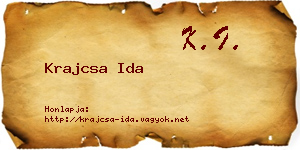 Krajcsa Ida névjegykártya